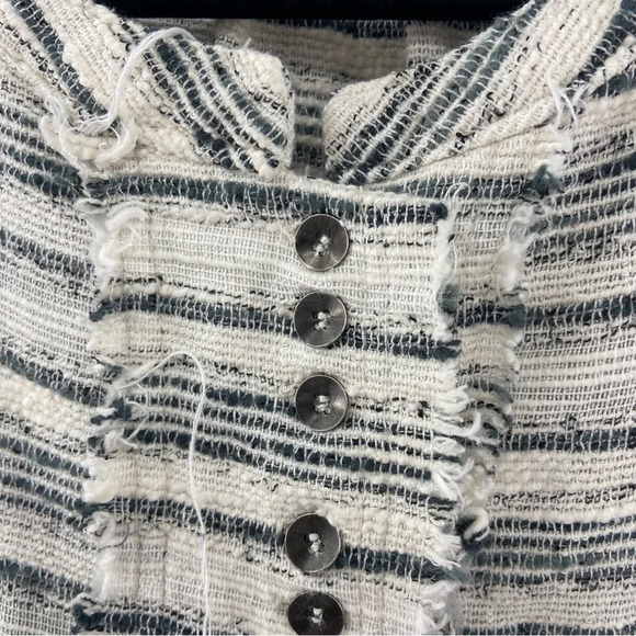 Free People Hideaway Tweed Henley Top Size XS Pockets, Oversized, Boho - Picture 4 of 11